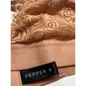 Pepper Everyday Lace  Bralette Tan Comfort ‎ Bra Size M